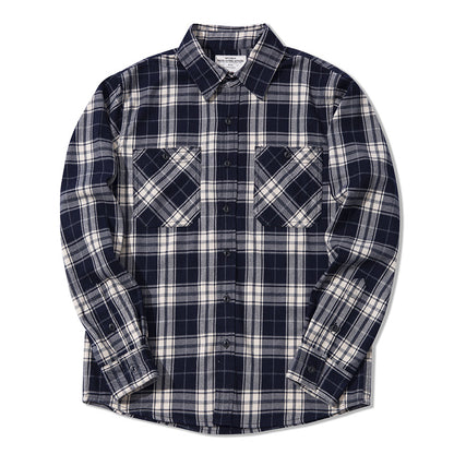 Cute Men's Heavy Thick Plaid Shirt Deep Sky Blue M