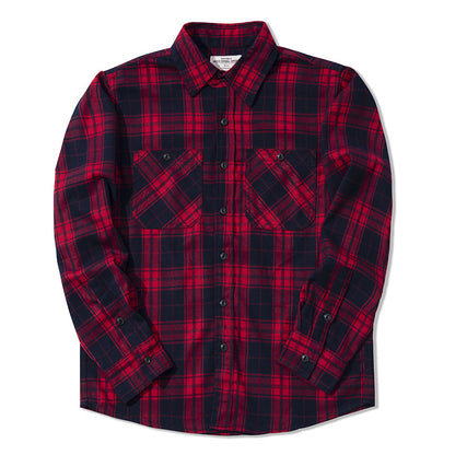 Cute Men's Heavy Thick Plaid Shirt Red XL