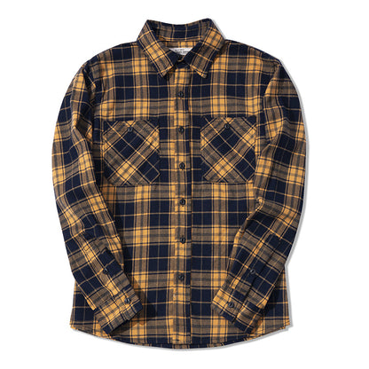 Cute Men's Heavy Thick Plaid Shirt Yellow L