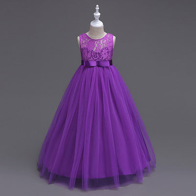 Lovely Children's Dress Girls Party Wedding Dress Purple 120cm