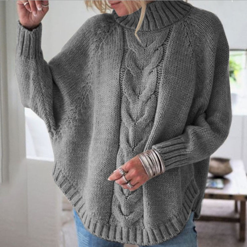 Warm Women's Pullover Loose Sweater Autumn Winter Grey L