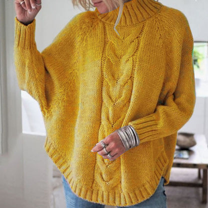 Warm Women's Pullover Loose Sweater Autumn Winter Yellow L