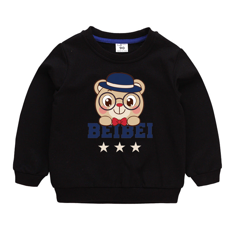 Lovely Children's Sweater Pullover Boys Baby Cotton Top 1Black bear 100cm