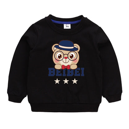 Lovely Children's Sweater Pullover Boys Baby Cotton Top 1Black bear 130cm