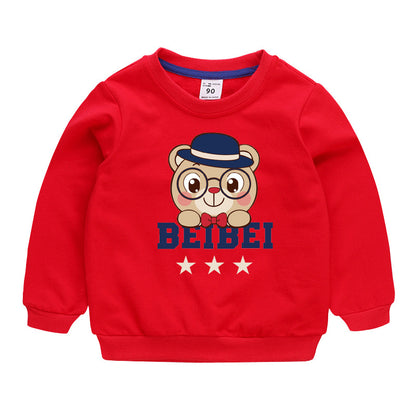 Lovely Children's Sweater Pullover Boys Baby Cotton Top 1Red bear 100cm