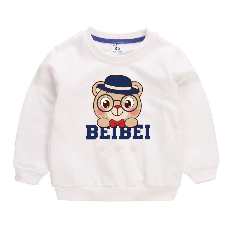 Lovely Children's Sweater Pullover Boys Baby Cotton Top 1White bear 100cm