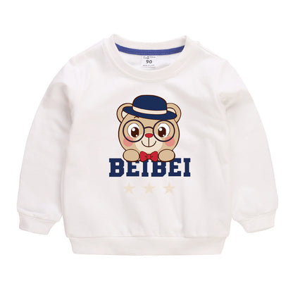 Lovely Children's Sweater Pullover Boys Baby Cotton Top 1White bear 130cm