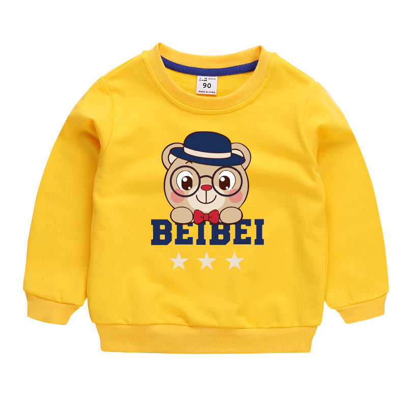 Lovely Children's Sweater Pullover Boys Baby Cotton Top 1Yellow bear 100cm