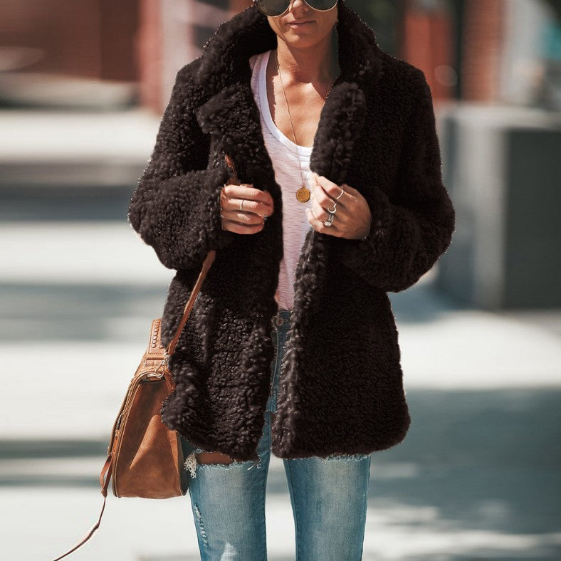 Women's Long Sleeve Jacket Cardigan Brown XL