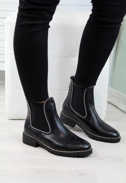 Elegant Women's Fashion Short Boots Autumn Winter Black 35