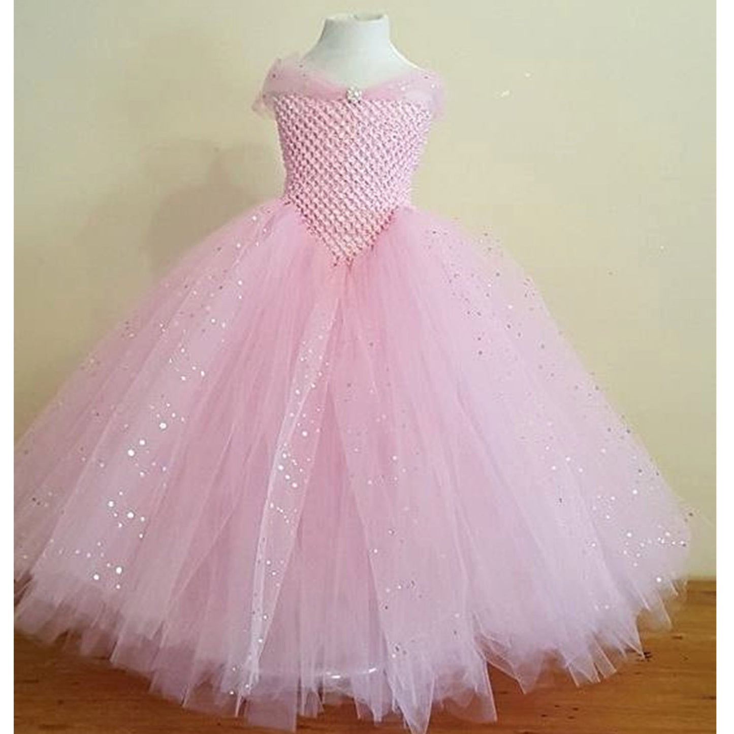 Lovely Girl's Mermaid Princess Birthday Dress Pink 1to2T