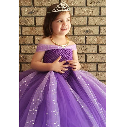 Lovely Girl's Mermaid Princess Birthday Dress Purple 0to6M