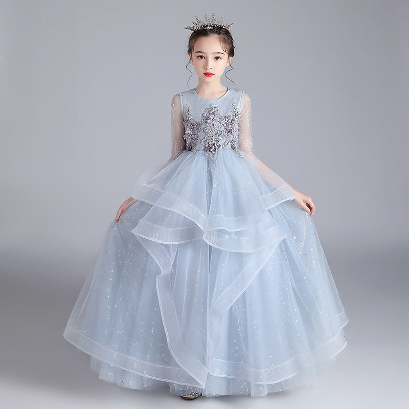 Elegant Children Princess Girl's Party Host Evening Dress D 100cm