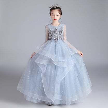 Elegant Children Princess Girl's Party Host Evening Dress D 110cm