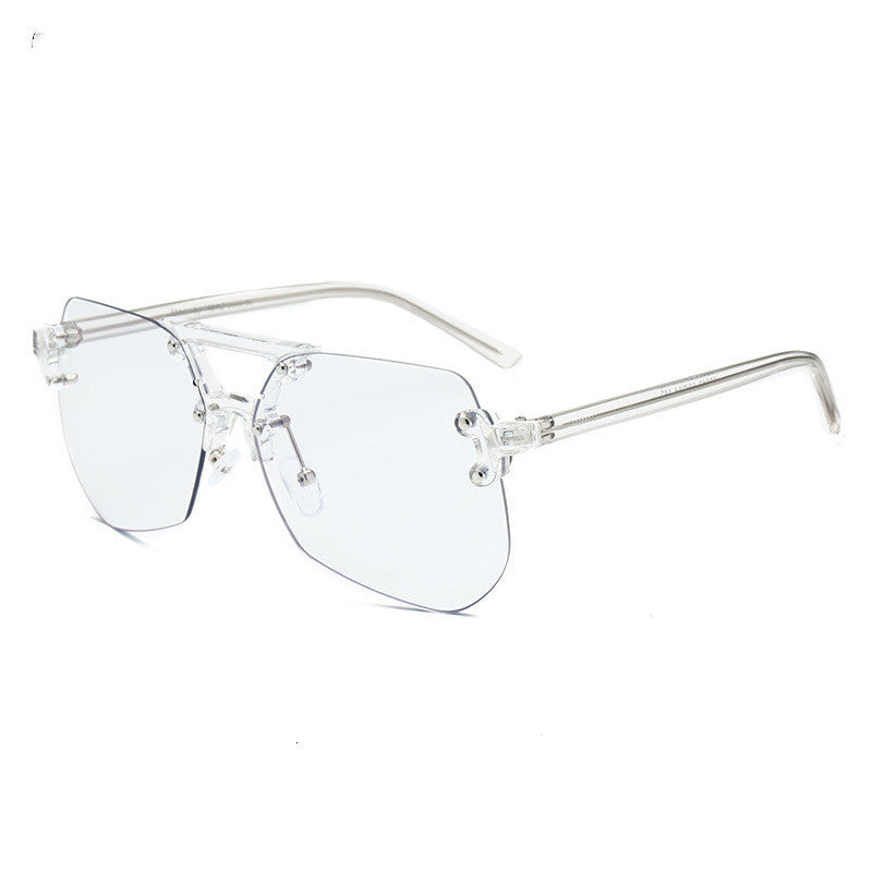 Anti-blue Glasses Rimless Flat Glasses Men Transparent