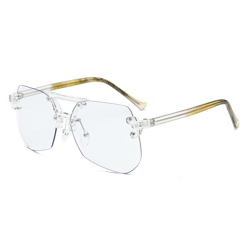 Anti-blue Glasses Rimless Flat Glasses Men Yellow