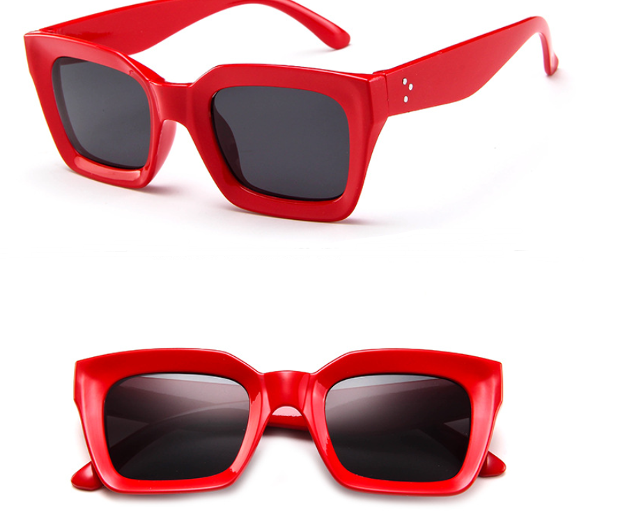 Men And Women Square Personality Retro Glasses Trend Big red and grey