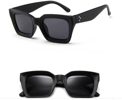 Men And Women Square Personality Retro Glasses Trend Sand black all grey