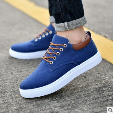 Casual Men's Winter Sneakers Shoes Canvas Flat Shoes Blue 39