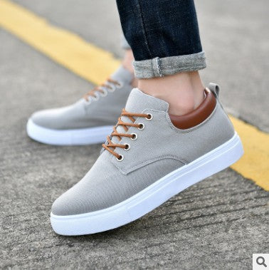 Casual Men's Winter Sneakers Shoes Canvas Flat Shoes Grey 39