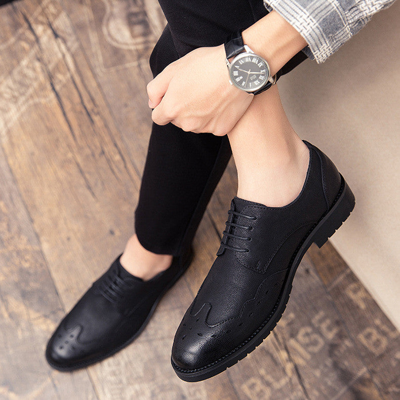 Elegant Men's Casual Office Soft Leather Pointed Shoes Male