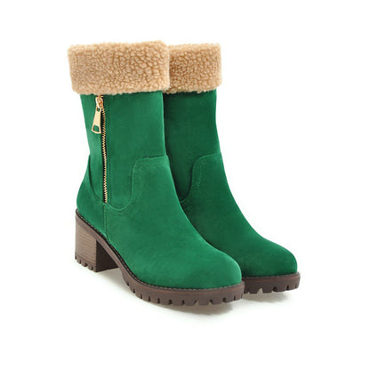 Elegant Women's Urban Trending Winter Snow boots Green 34