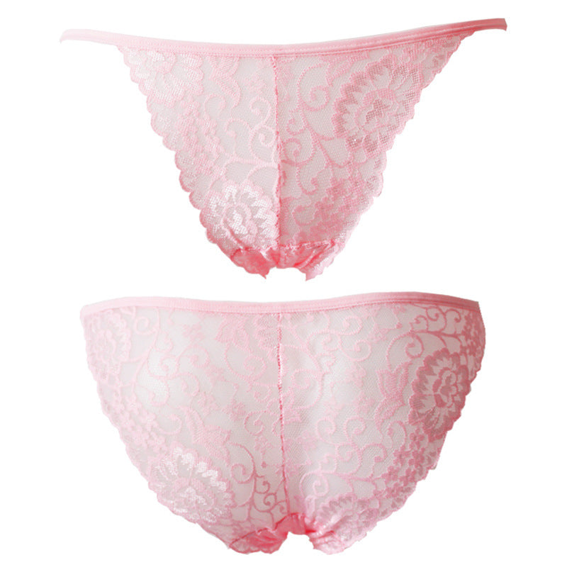 Sexy Women's Lace Brief Underwear Female Pink One size