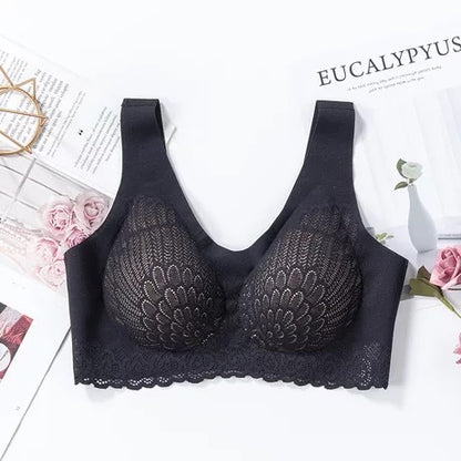 Comfy Women's Female Lace Bra Underwear Black skin L