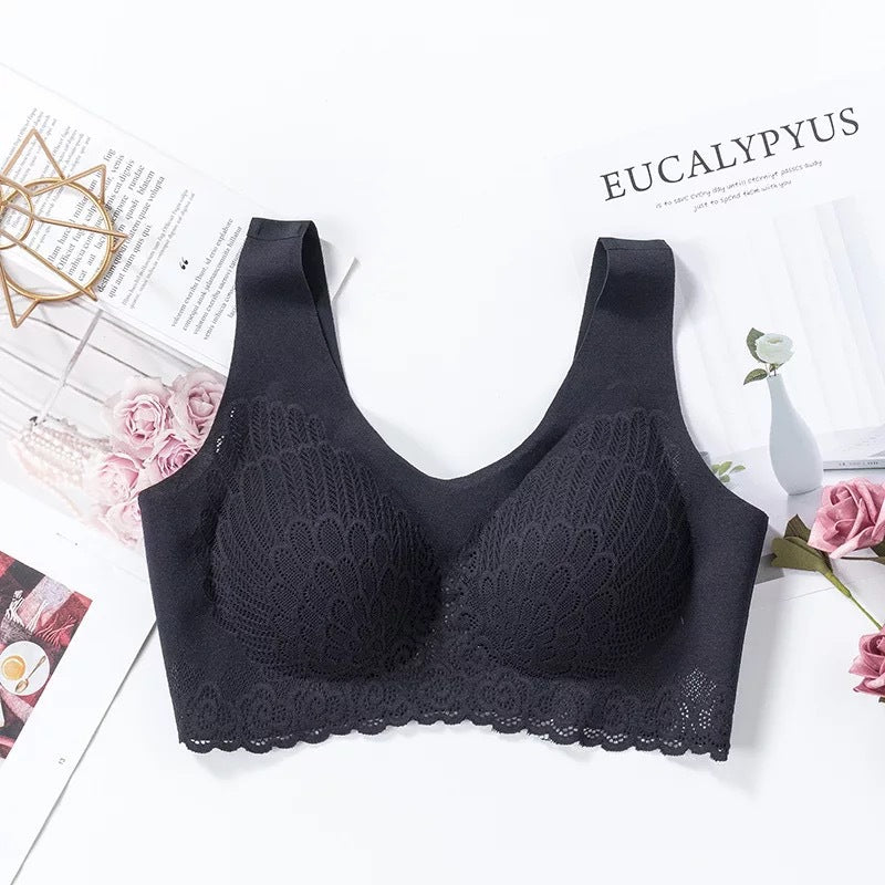 Comfy Women's Female Lace Bra Underwear Black L