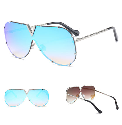 Cute Men's Stylish Sunglasses For Men Women Male Female frameless, rivet, personality glasses D