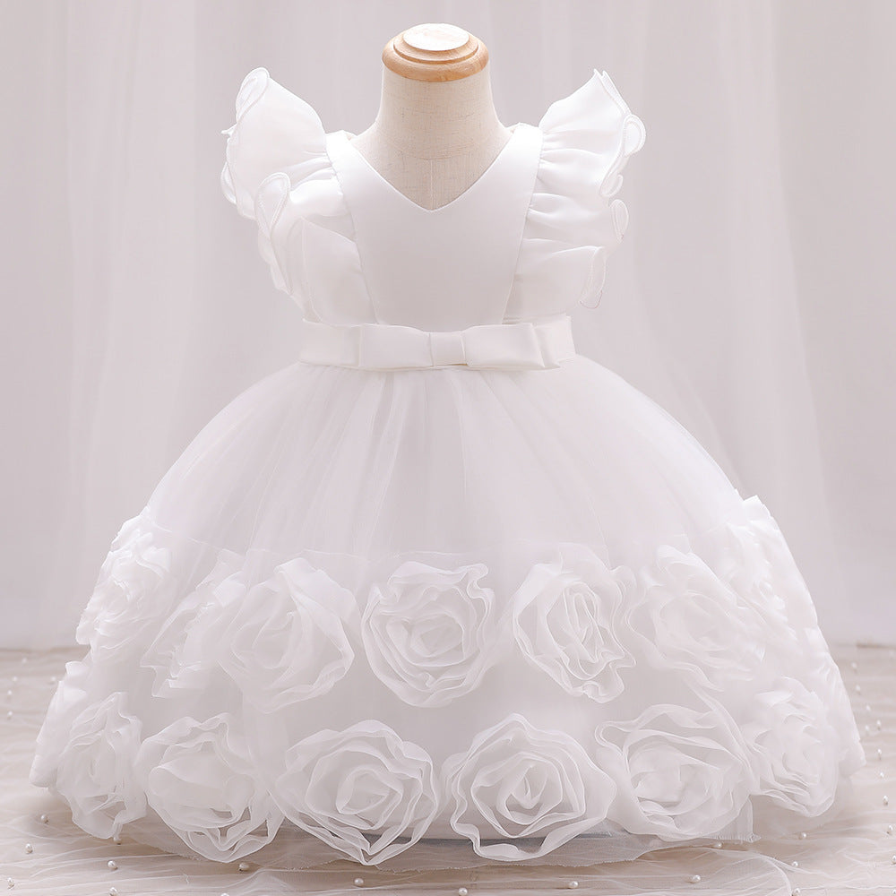 Lovely Girls' Princess Children's Dress Vest White 110cm