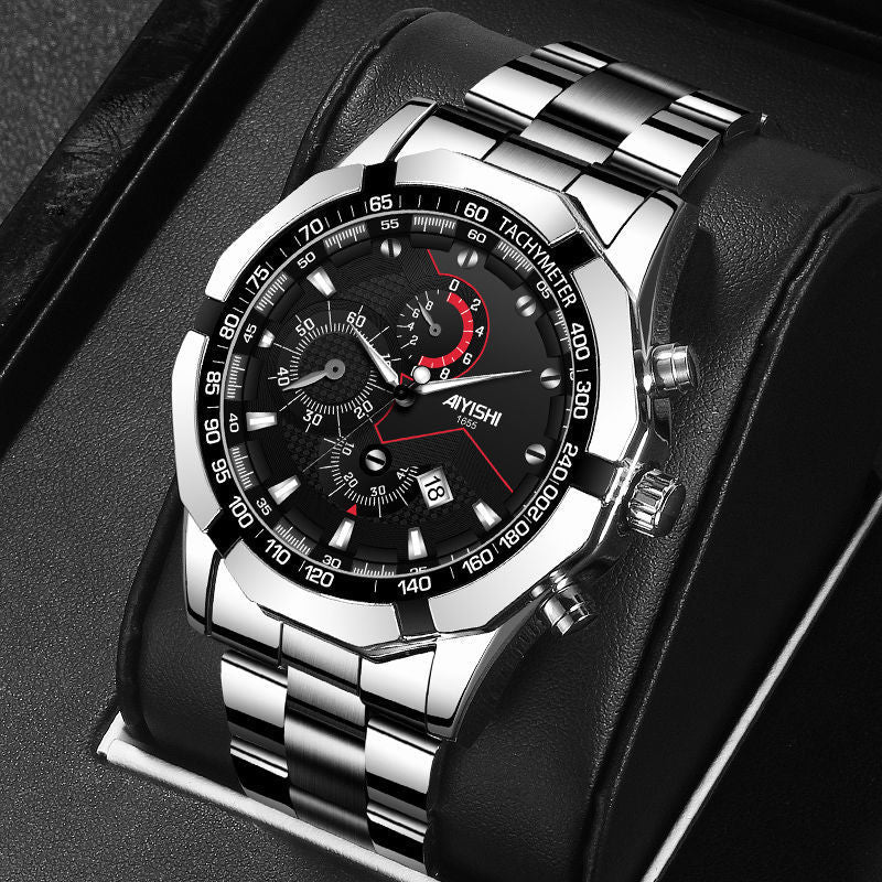 Elegant Stylish Full Automatic Non-Mechanical Watch For Men Silve black