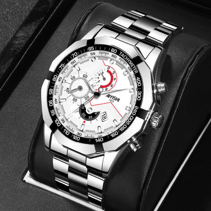 Elegant Stylish Full Automatic Non-Mechanical Watch For Men Silver white