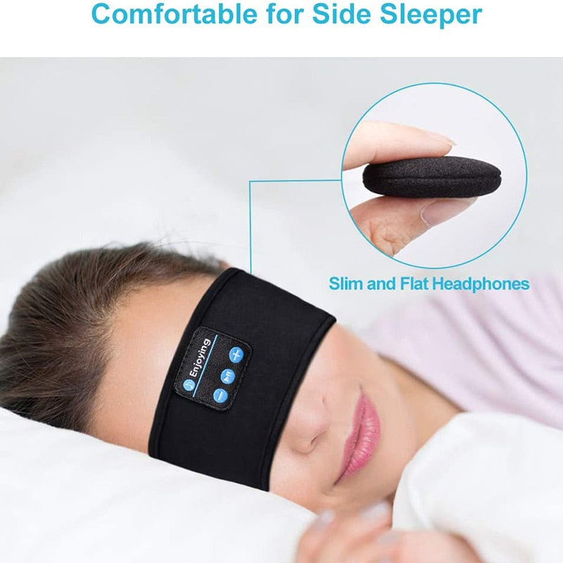 Wireless Bluetooth Sleeping Headphones Headband Thin Soft Elastic Comfortable Black 3pcs