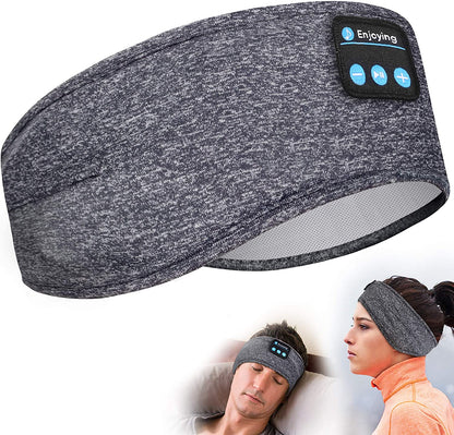 Wireless Bluetooth Sleeping Headphones Headband Thin Soft Elastic Comfortable Grey A