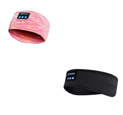 Wireless Bluetooth Sleeping Headphones Headband Thin Soft Elastic Comfortable Pink and black