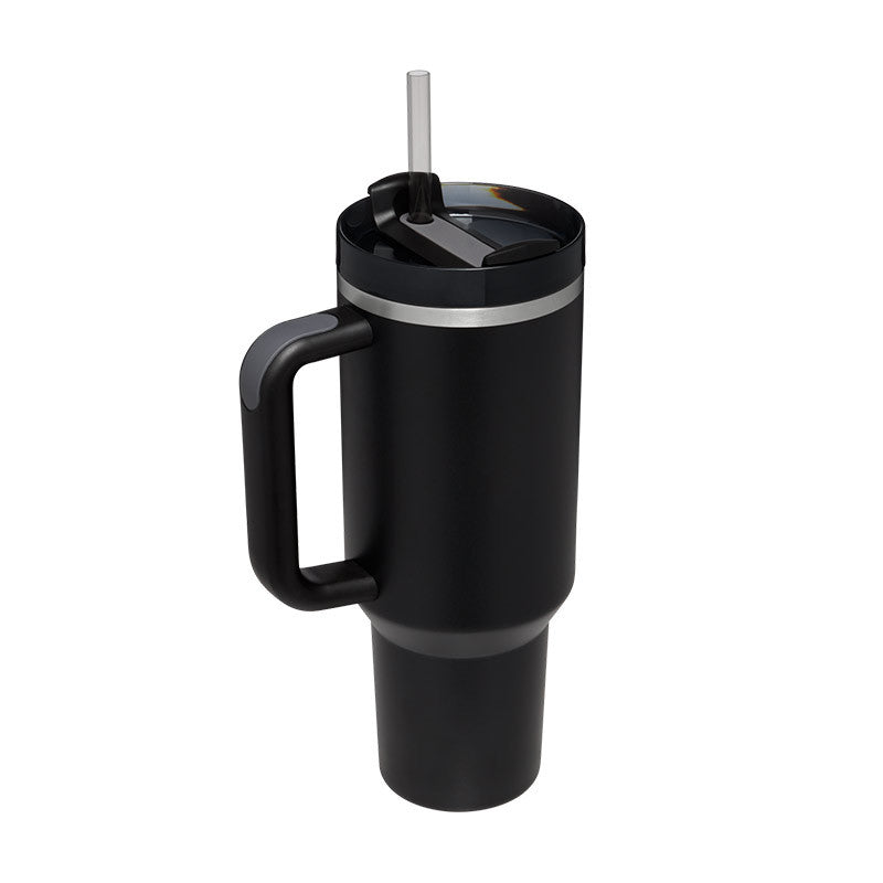 Ochapa 40 Oz Tumbler With Straw Insulated Stainless Steel Spill Proof Vacuum Black 1200ML