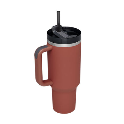 Ochapa 40 Oz Tumbler With Straw Insulated Stainless Steel Spill Proof Vacuum Red rust 1200ML