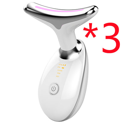 EMS Thermal Neck Lifting And Tighten Massager Electric Wrinkle Remover 3pcs White