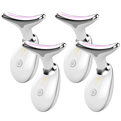 EMS Thermal Neck Lifting And Tighten Massager Electric Wrinkle Remover 4pcs white