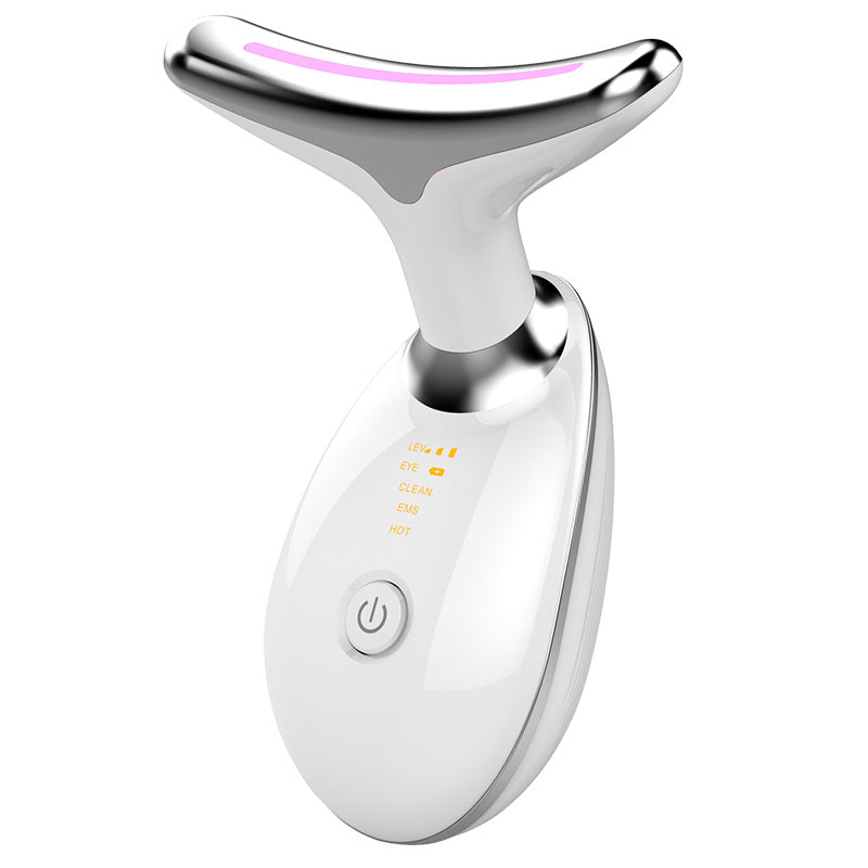 EMS Thermal Neck Lifting And Tighten Massager Electric Wrinkle Remover White