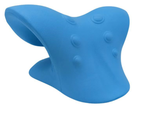 Multifunctional Manual Six-wheel Neck Massager Relieve Roller Massage Tool Cshaped pillow blue