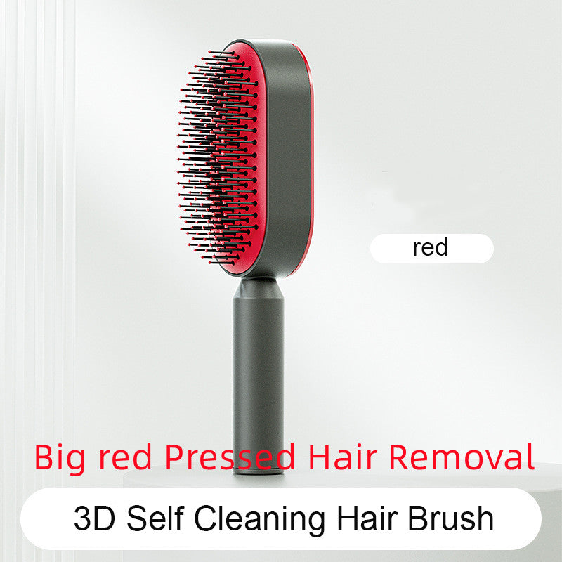 Hair Brush For Women One-key Cleaning Hair Loss Airbag Scalp Comb Hairbrush Big red Pressed Hair Removal