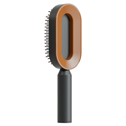 Hair Brush For Women One-key Cleaning Hair Loss Airbag Scalp Comb Hairbrush Black gold