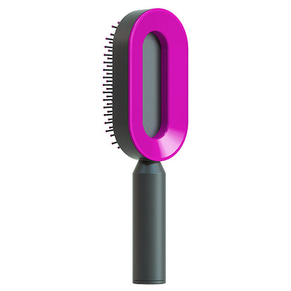 Hair Brush For Women One-key Cleaning Hair Loss Airbag Scalp Comb Hairbrush Black purple