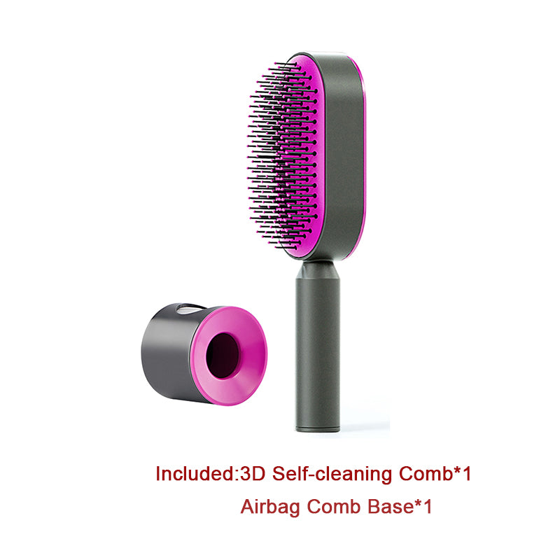 Hair Brush For Women One-key Cleaning Hair Loss Airbag Scalp Comb Hairbrush Set C