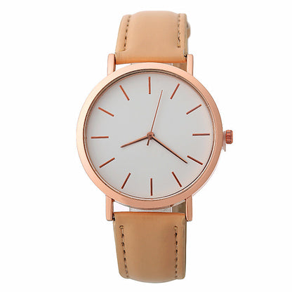 Fashion Simple Style Women's Quartz Wristwatches Females Dress Watches clock Beige