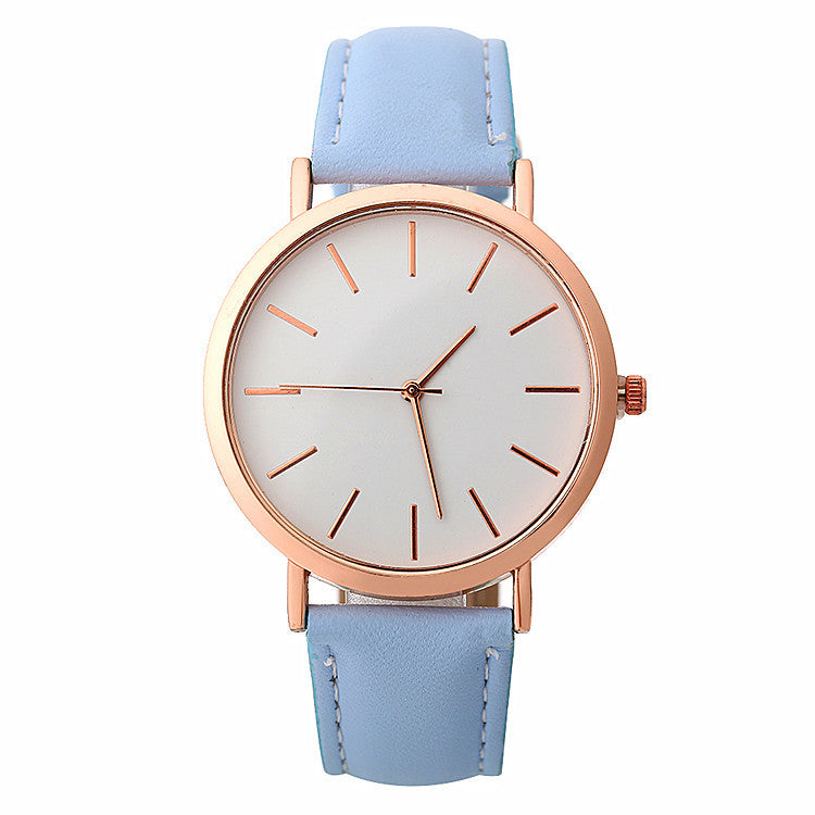 Fashion Simple Style Women's Quartz Wristwatches Females Dress Watches clock blue