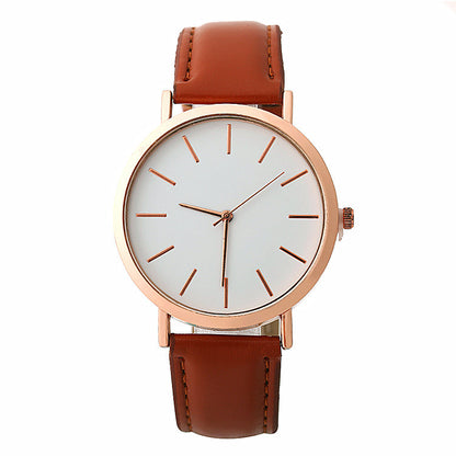 Fashion Simple Style Women's Quartz Wristwatches Females Dress Watches clock brown