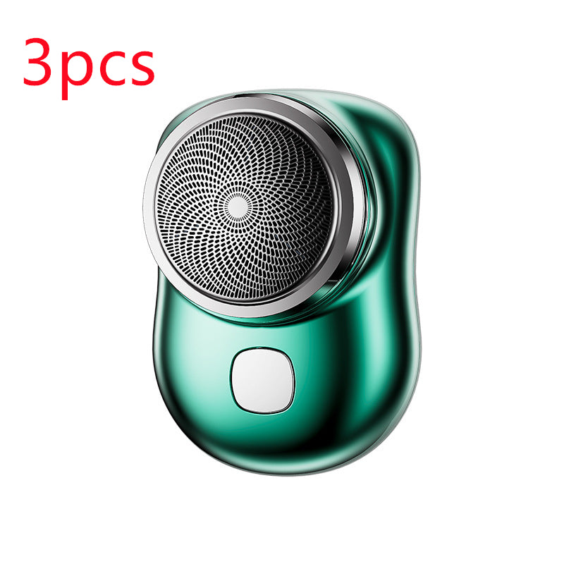 Men's Mini Portable Face Cordless Shavers Rechargeable USB Electric Shaver 3pcs Green USB